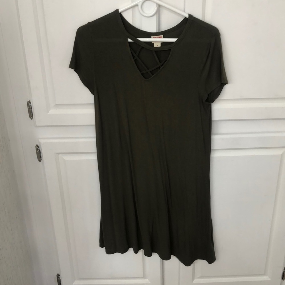 Olive green tshirt dress